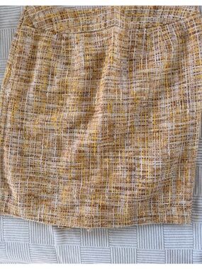 LOFT Yellow & White Vintage Tweed Pencil Skirt
